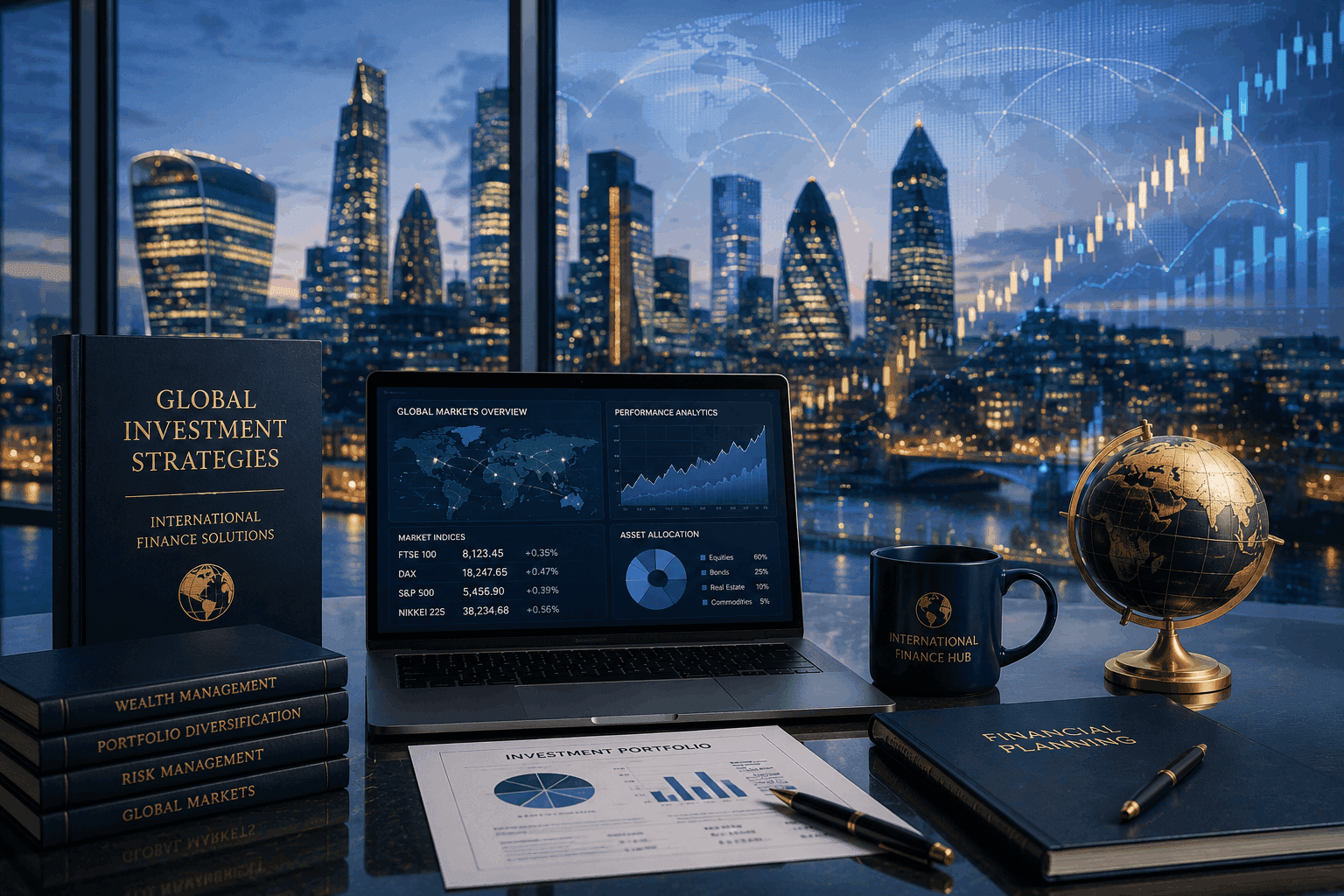 International investments and global financial markets for wealth growth and asset management