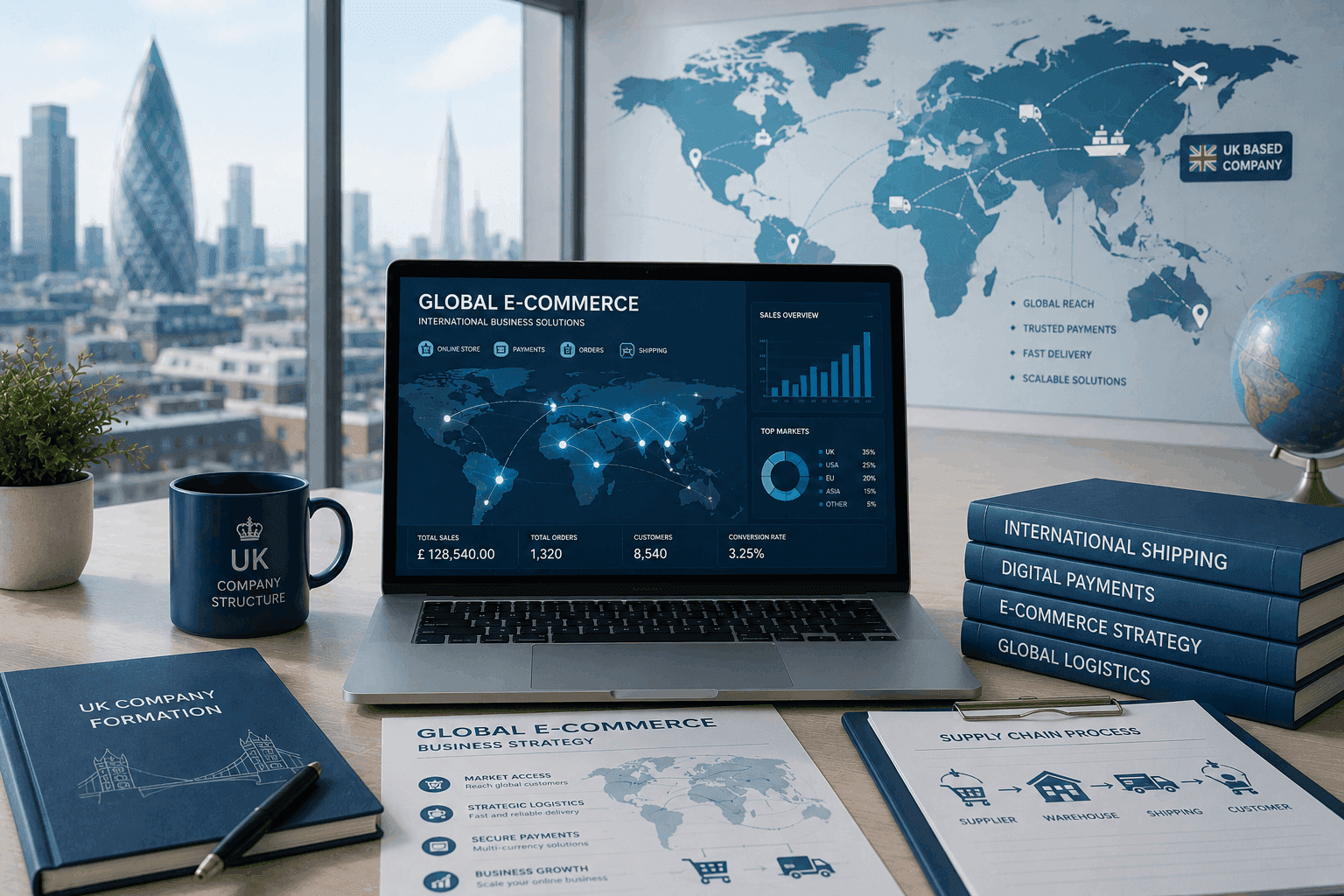 International e-commerce consulting, UK company formation, global logistics, digital payment solutions and online business expansion strategies.